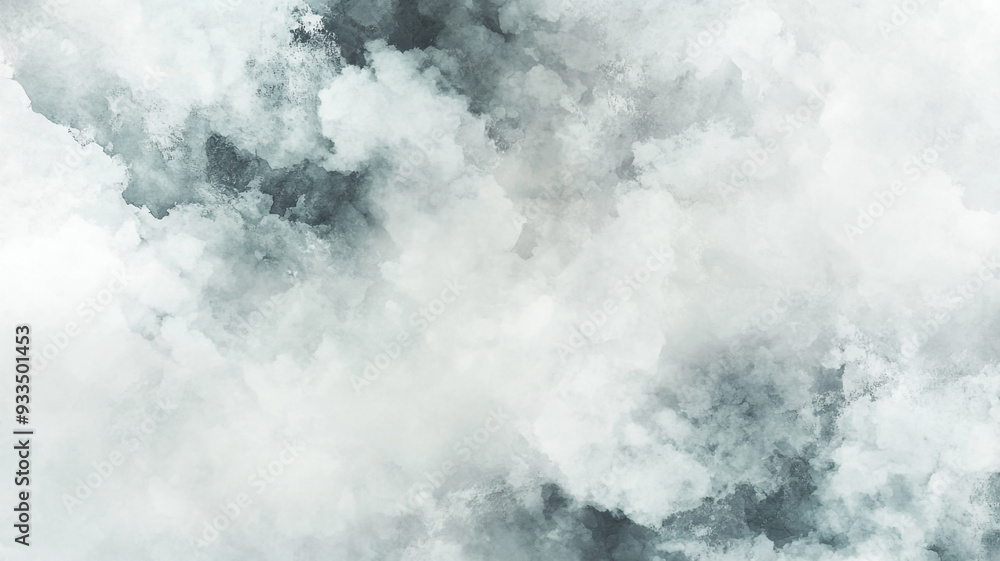 Poster abstract gray and white cloud texture in a soft and misty composition