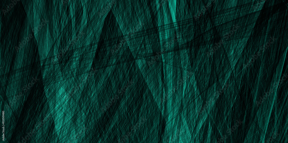 Poster Holographic gradient diagonal stripes dark green background. abstract line pattern simple seamless design. Light Green vector backdrop with bent lines Abstract geometric grunge wrinkled canvas.