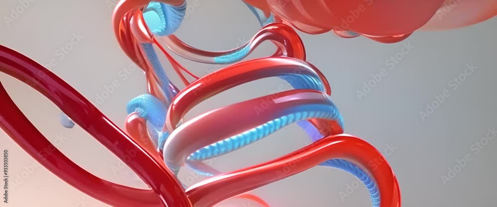 Poster 3d animation of dna conceptual design of genetic information for science animation multicolored dna 