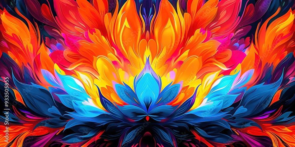 Poster abstract background with flowers