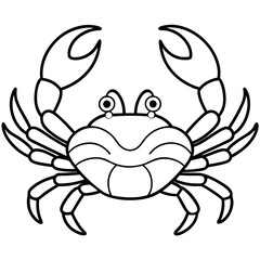 Crabs line art vector illustration
