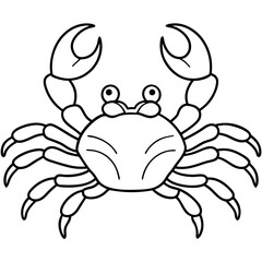 Crabs line art vector illustration