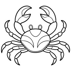 Crabs line art vector illustration