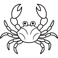 Crabs line art vector illustration