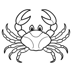 Crabs line art vector illustration