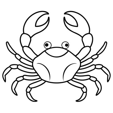 black and white crab outline clip art preview