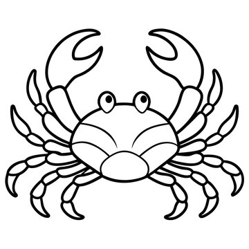 black and white cartoon crab clip art preview