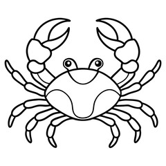 Crabs line art vector illustration