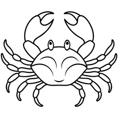 Crabs line art vector illustration