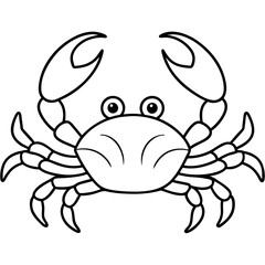 Crabs line art vector illustration