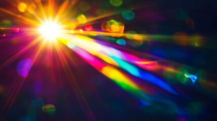 A vibrant display of light refracting through a prism