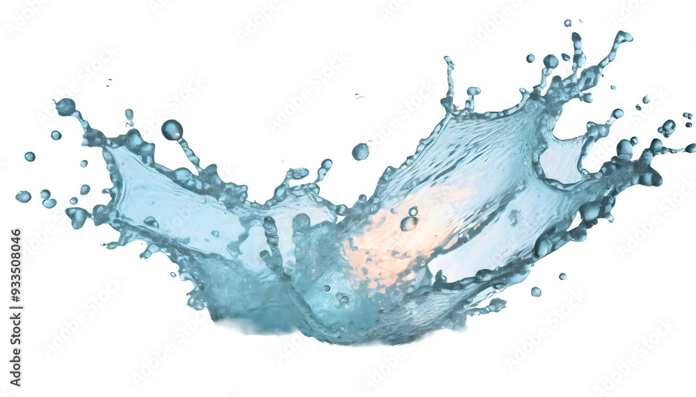 Poster glow light effect splash on a white isolated background. generative ai.