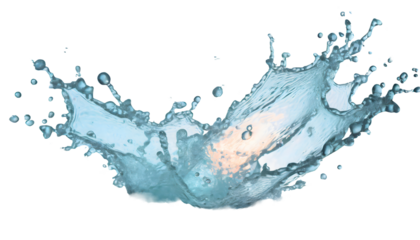 Glow light effect Splash on a white isolated background. Generative AI.