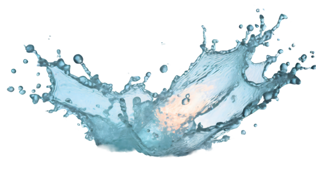 Glow light effect Splash on a white isolated background. Generative AI.