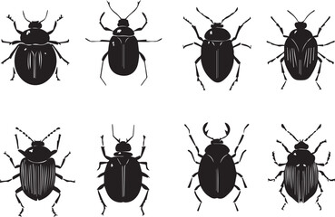 A set of insects. Hand drawn vector illustration	