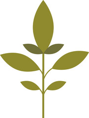 Abstract geometric plant with stylized leaves, symbolizing growth and eco concepts.