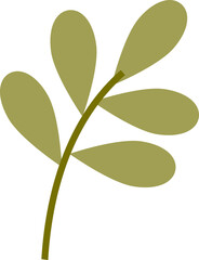 Simple illustration of a green leaf branch, symbolizing growth and nature.