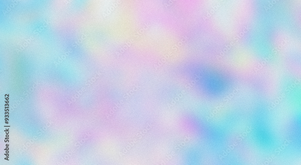 Poster blurred holographic gradient background with with grain noise texture