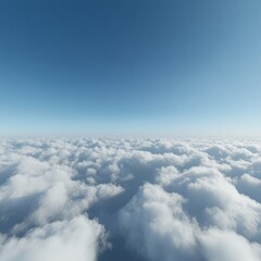 Ethereal Blue Sky with Fluffy Clouds: AI-Generated Abstract Art for Environmental Awareness. Sustainable Living and Climate Action Concept. Elegant Minimalist Design for Eco-friendly Marketing, UI, an