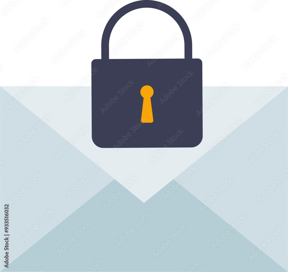 Poster an envelope with a padlock, symbolizing secure messaging or privacy.