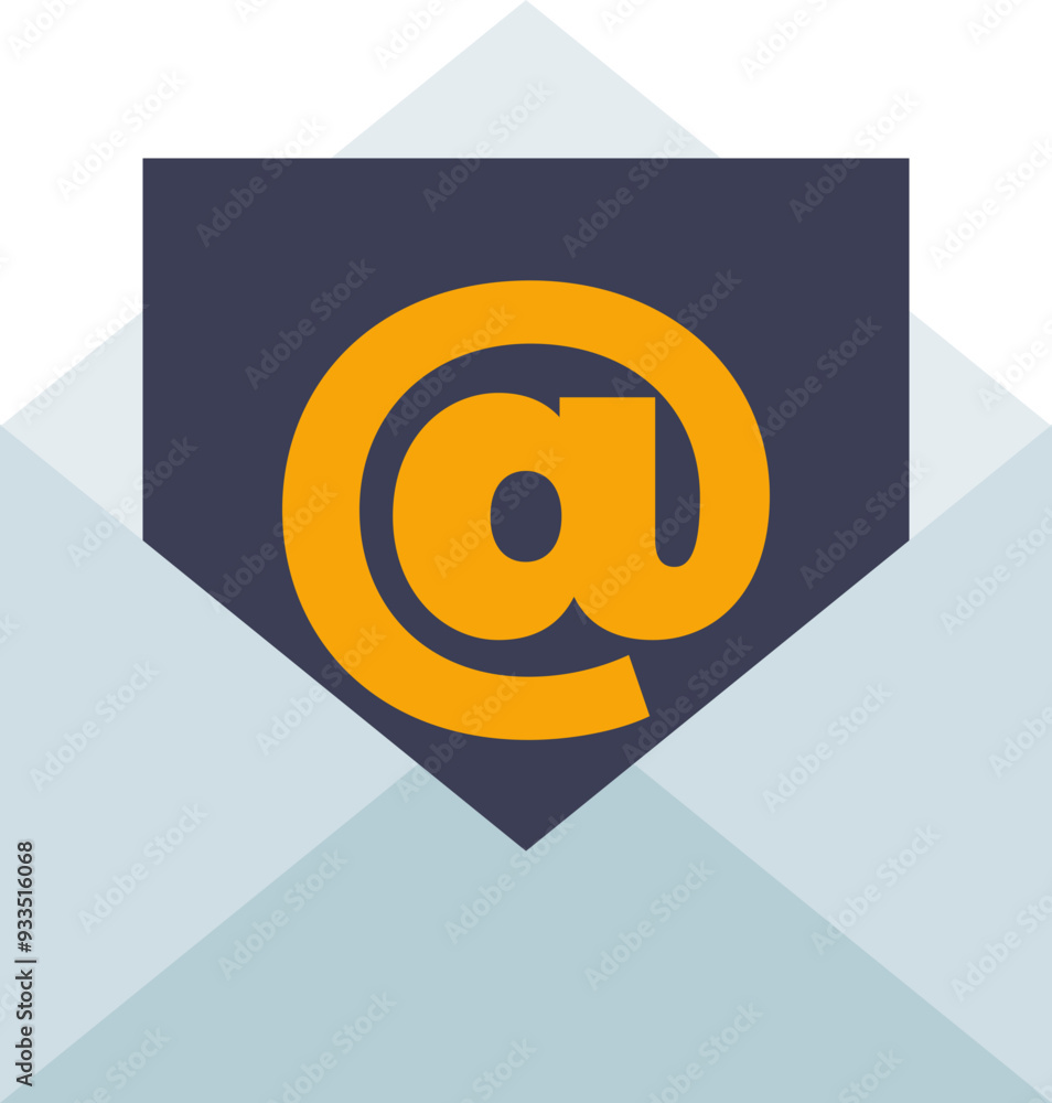 Aufkleber an envelope with an @ symbol, representing email communication.