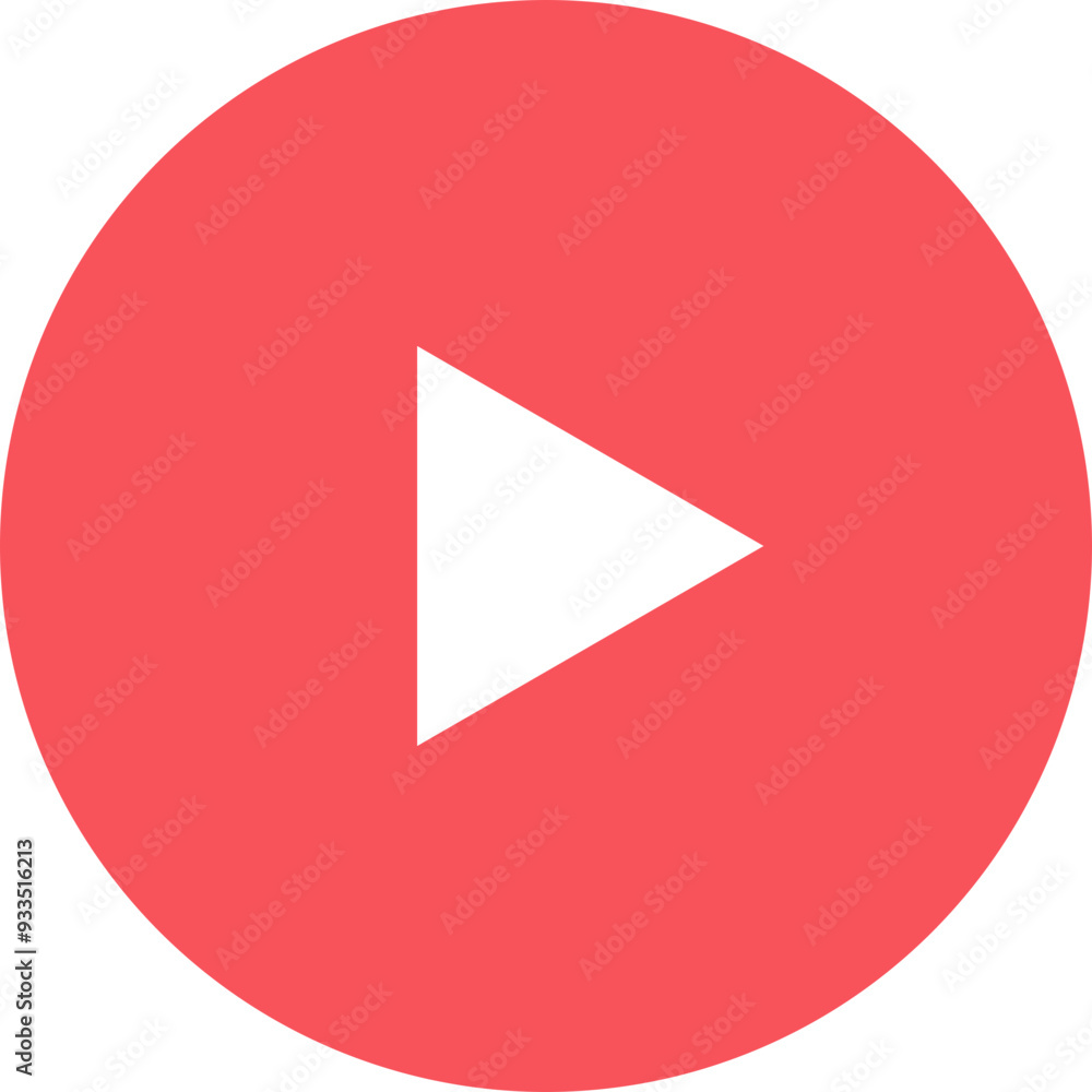 Poster a red round play button symbolizing start, action, and media playback.