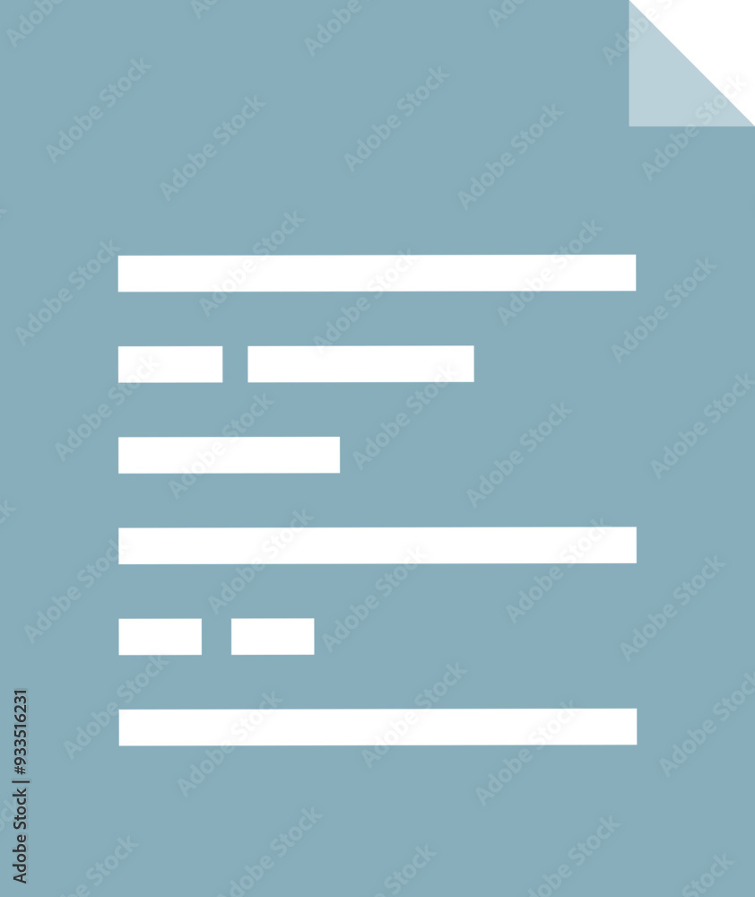 Poster iconic representation of a text document with lines symbolizing text content.