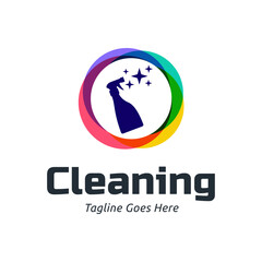 Set of Home Cleaning Services Logo Design Vector. Clean spray logo design.