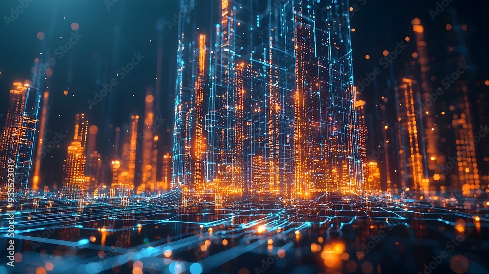 Aufkleber glowing ai-powered network safeguarding a digital fortress,symbolizing cybersecurity and ai-driven