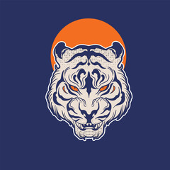 tiger head vector, tiger icon	
