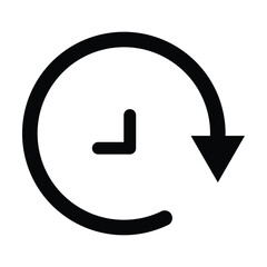 clock arrow icon vector on white background