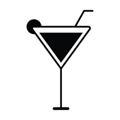 cocktail icon vector on white background