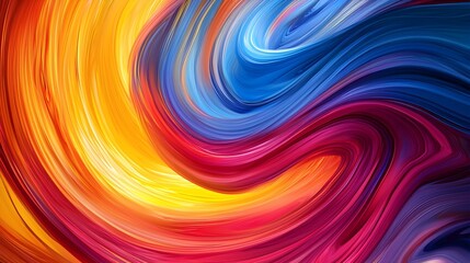Flowing Chromatic Fusion:Vibrant Abstract Wave Pattern Blending Seamlessly