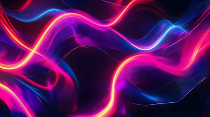 Obraz premium Vibrant Neon Lights Forming Striking Abstract Patterns on Dark Background