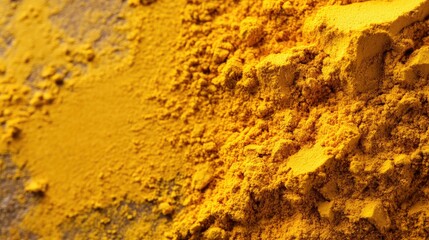 A close-up of organic turmeric powder with space on the side for a message
