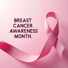 Breast Cancer Awareness Month Poster featuring a ribbon