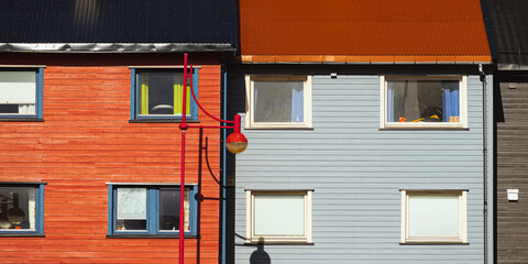view of the village of Honningsvag, isle of Mageroya, Norway