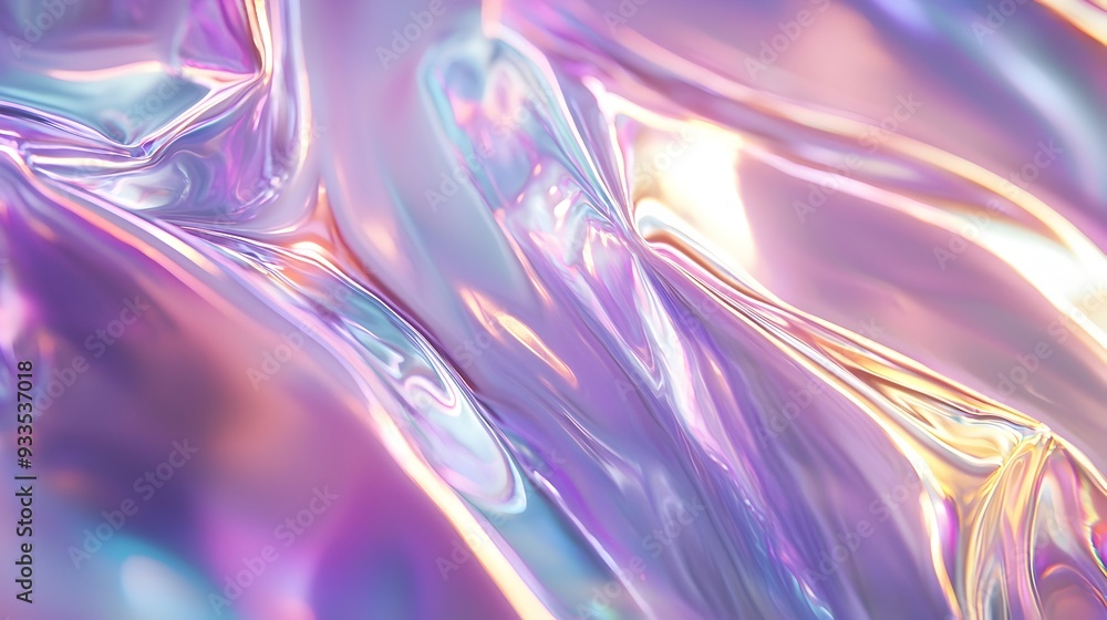 Poster mesmerizing iridescent abstract texture with shifting holographic colors and futuristic vibes