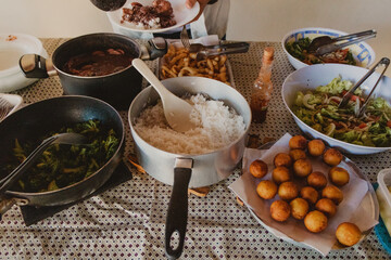 full table served for lunch