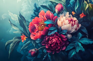 Vibrant Floral Tapestry: A Symphony of Color and Beauty