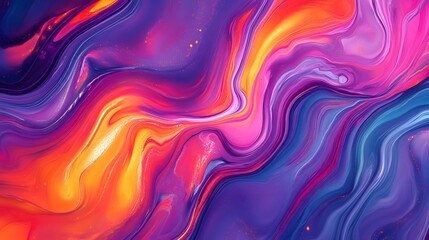 Obraz premium Abstract liquid paint swirl, vibrant colors, high contrast, dynamic motion, fluid art, modern artistic expression, seamless flow, vivid palette, contemporary design, creative concept.