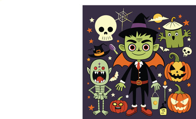 Hand Drawn Halloween Vector Elements Collection
