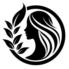 Beauty care logo design silhouette vector art illustration