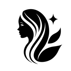 Beauty care logo design silhouette vector art illustration