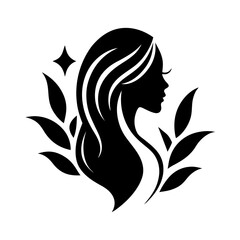 Beauty care logo design silhouette vector art illustration