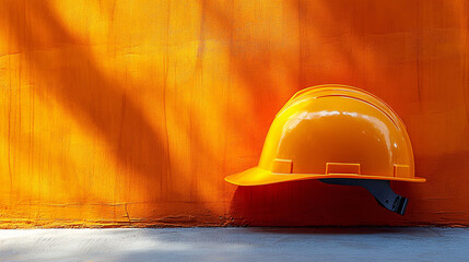 Celebrate labor day with this cheerful design featuring a hard hat and vibrant yellow backdrop, perfect for joy and appreciation.