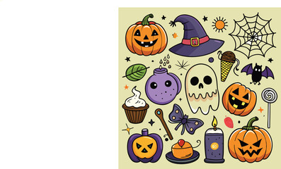 
Halloween Themed Hand Drawn Vector Graphics Collection
