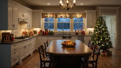 kitchen at christmas holiday season