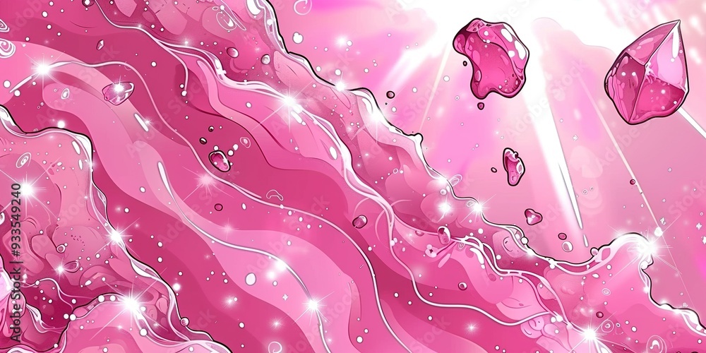 Poster pink water drops