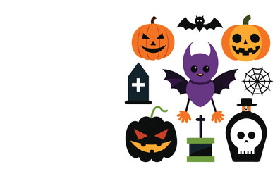 Halloween Themed Hand Drawn Vector Graphics Collection


